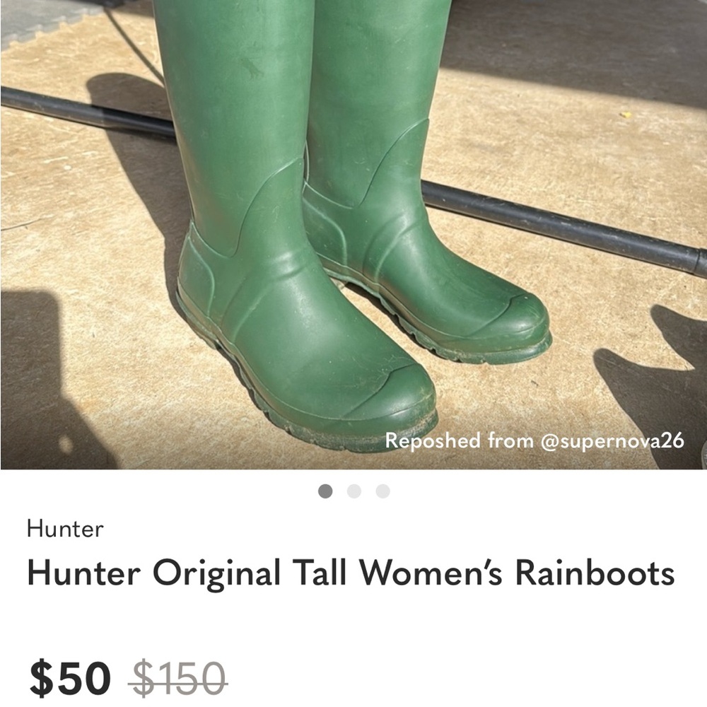 Hunter Original Women's Tall Green Rain Boots